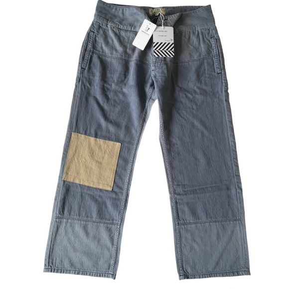 #41 SANDRINE ROSE by Free People French Worker Wide Leg Size 31 Light Wash Jeans - Picture 6 of 14